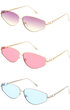 Hip Color Fade Metal Cat Eye Wholesale Sunglasses 75mm