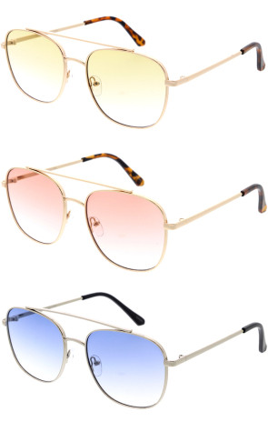Crossbar Color Pop Square Aviator Wholesale Sunglasses 70mm