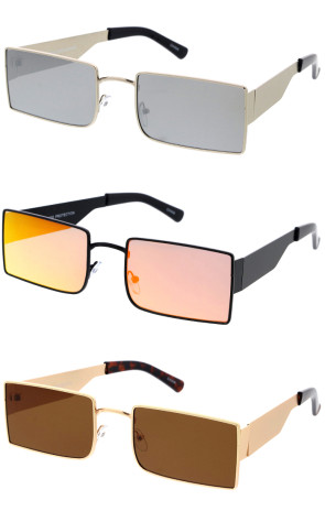 Classy Square Sleek Metal Rectangle Wholesale Sunglasses 55m