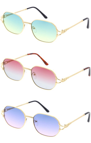 Color Fade Nouveau Metal Round Wholesale Sunglasses 55mm