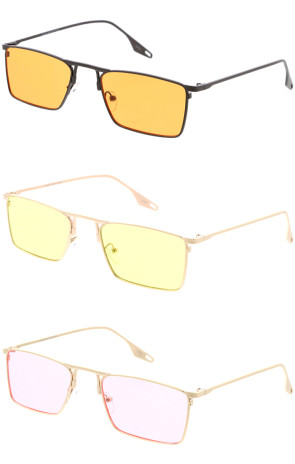 Color Pop Sleek Metal Frame Square Wholesale Sunglasses 53mm