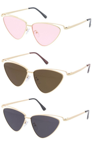 Metal Double Top Frame Triangle Geometric Wholesale Sunglasses