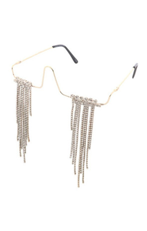 Rhinestones Tears Lensless Metal Frame Novelty Wholesale Sunglasses