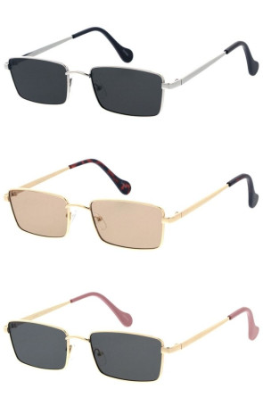 Classic Metal Frame Two Tone Rectangular Square Wholesale Sunglasses