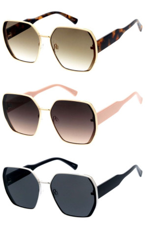Oversized Semi Metal Chunky Arm Butterfly Geometric Wholesale Sunglasses