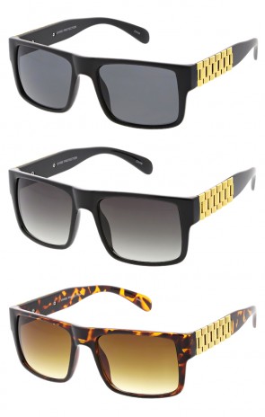 Bold Frame Flat Top Watch Bracelet Band Aviator Wholesale Sunglasses