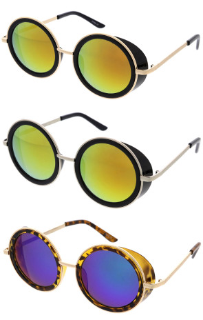 Unisex Premium Round Flash Mirror Studio Cover Sunglasses