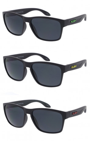KUSH Matte Horn Rimmed Sporty Wholesale Sunglasses