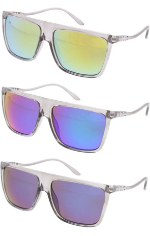 KUSH Large Mirrored Lens Square Wholesale Sunglasses