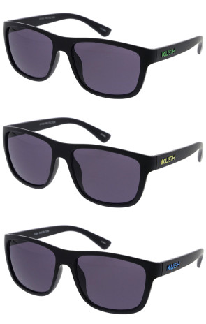 KUSH Sleek Active Lifestyle Square Horn Rimmed Wholesale Sunglasses