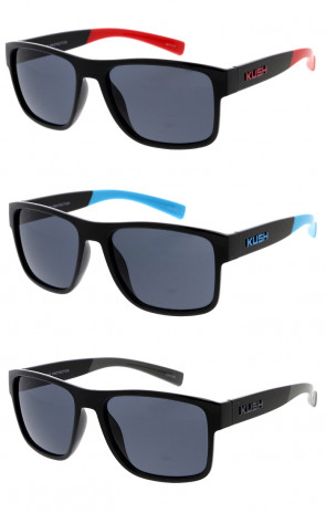 KUSH Two-Tone Black Horned Rimmed Wholesale Sunglasses 68mm