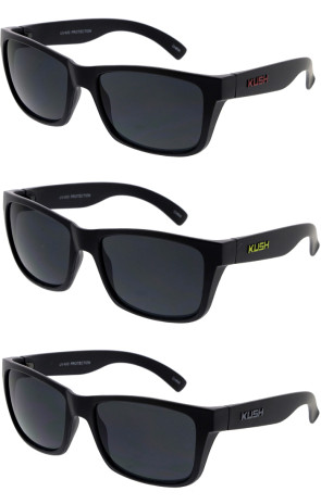 KUSH Smoke Matte Square Sporty Wholesale Sunglasses 54mm