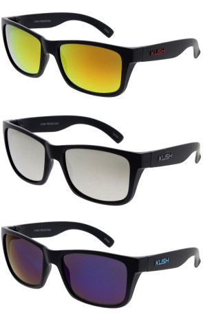 KUSH Matte Square Mirrored Lens Wholesale Sunglasses 54mm