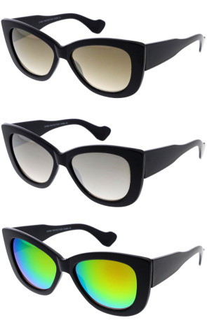 Color Flash Mirrored Lens Medium Cat Eye Wholesale Sunglasses 55mm
