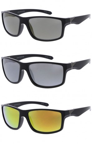 Mirrored Lens Action Sports Sporty Wholesale Sunglasses 68mm
