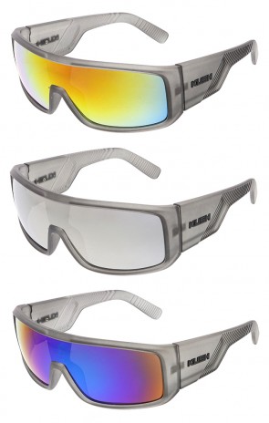 KUSH -  Aviator Mirrored Color Lens Sport Wholesale Sunglasses