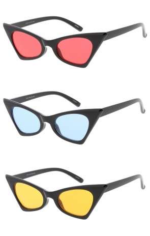 Small Pointy Cat Eye Color Womens Wholesale Sunglasses