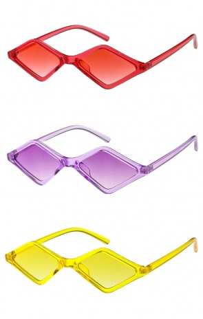 Small Diamond Frame Retro Style Color Frame Wholesale Sunglasses