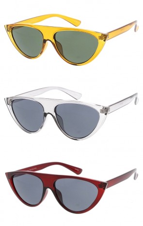 Translucent Flat Top Cat Eye Neutral Colored Lens Wholesale Sunglasses