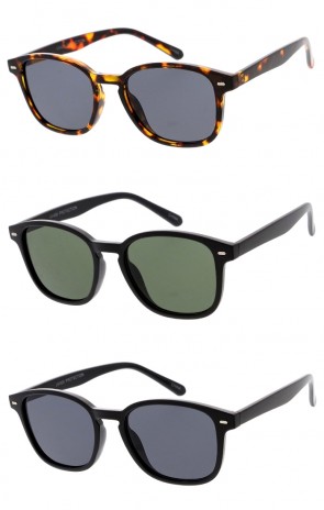 Classic Everyday Neutral Color Plastic Frame Horn Rimmed Wholesale Sunglasses