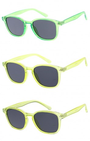 Colorful Modern Translucent Plastic Frame Square Wholesale Sunglasses