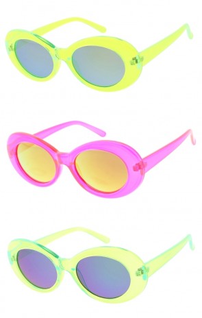 Neon Color Translucent Frame Mirrored Clout Goggles Wholesale Sunglasses