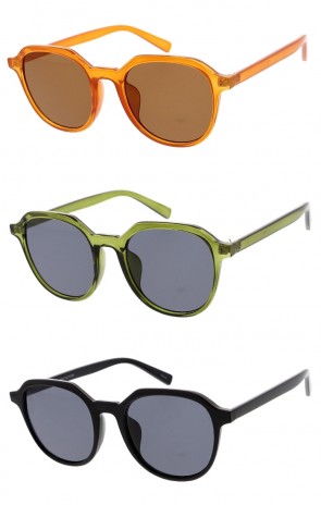 Modern Neutral Colored Lens High Temple Arms Plastic Square Wholesale Sunglasses