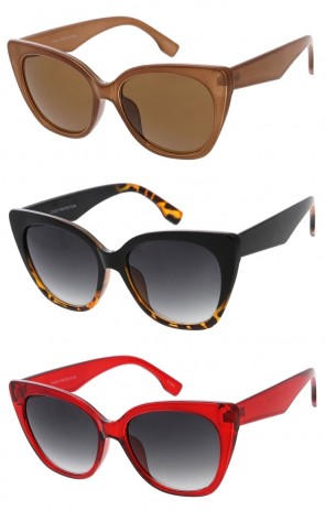 Sassy Chunky Arms Plastic Frame Cat Eye Wholesale Sunglasses 53mm