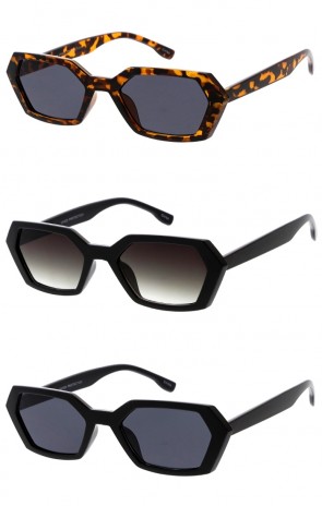 Retro HIgh-End 90s Inspired Hexagonal Geometric Wholesale Sunglasses