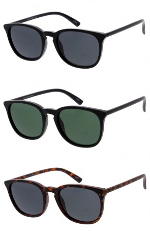 Lightweight Neutral Colored Lens Keyhole Horn Rimmed Wholesale Sunglasses 50mm