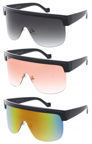Big Oversized Semi Rimless Shield Wholesale Sunglasses