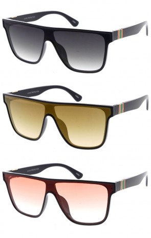 Medium Flat Top Square Shield Wholesale Sunglasses