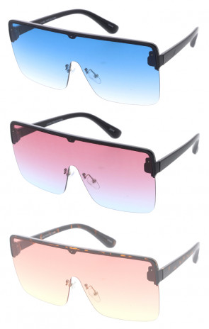 Flat Top Square Neutral Plastic Frame Wholesale Sunglasses