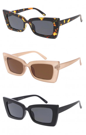 Sleek Plastic Frame Square Cat Eye Wholesale Sunglasses 53mm
