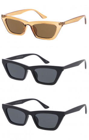 Rimmed Neutral Colored Plastic Cat Eye Wholesale Sunglasses 51mm