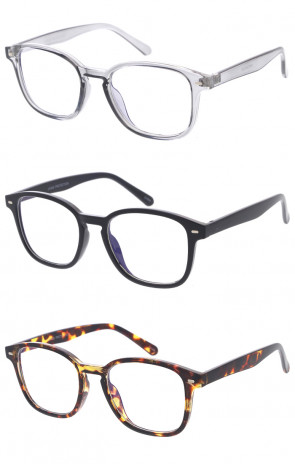 Classic Blue Light Keyhole Clear Lens Computer Wholesale Glasses 50mm