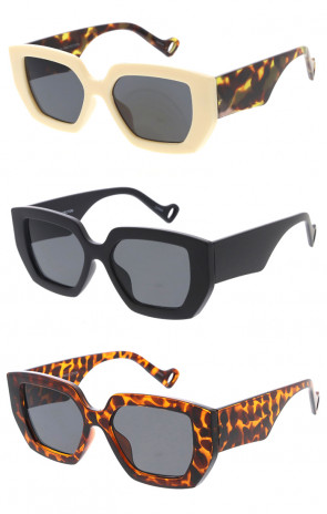 Neutral Retro Plastic Frame Square Wholesale Sunglasses 52mm