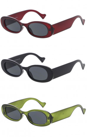 Oval Rimmed Plastic Frame Retro Wholesale Sunglasses 50mm