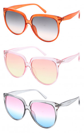 Oversize Translucent Round Horn Rimmed Wholesale Sunglasses 59mm