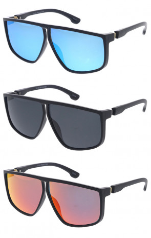 Outdoor Wear Square Flat Top Sporty Wholesale Sunglasses 63mm