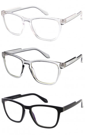 Keyhole Horn Rimmed Blue Light Filtering Wholesale Glasses 54mm