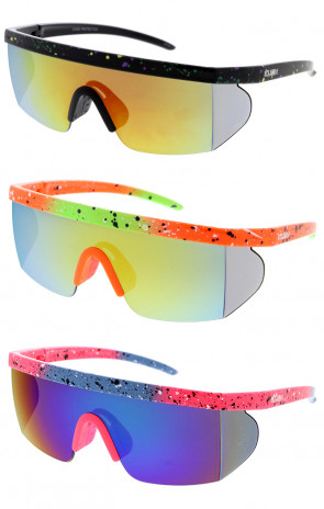 Kush Color Splash Neon Active Shield Wholesale Sunglasses 66mm