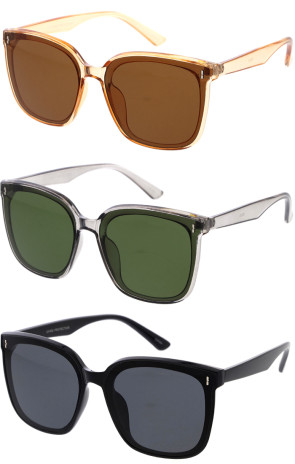 Everyday Sleek Horn Rimmed Square Wholesale Sunglasses 60mm
