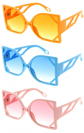 Vibrant Oversized Luxury Fashion Butterfly Wholesale Sunglasses 56mm