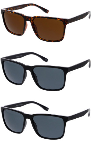 Action Sports Textured Arms Square Wholesale Sunglasses 65mm