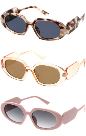 Modern Vintage Medium Neutral Oval Wholesale Sunglasses 53mm
