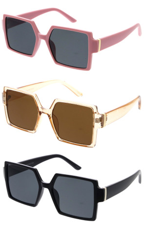 Square Chic Neutral Colored Oversized Wholesale Sunglasses