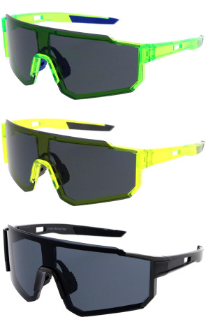 Active Sport Neutral Colored Lens Shield Wholesale Sunglasses 76mm