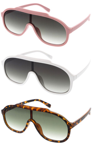 Classy Design Aviator Oversized Shield Wholesale Sunglasses 65mm