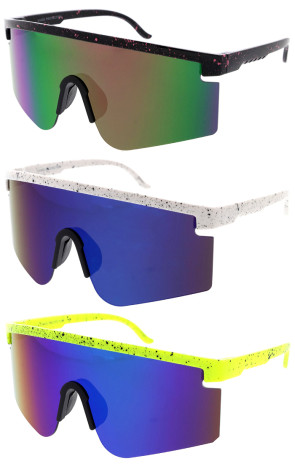 Sporty Adjustable Arm Outdoor Shield Wholesale Sunglasses 85mm